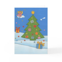 Postal de natal anjo em nuvem