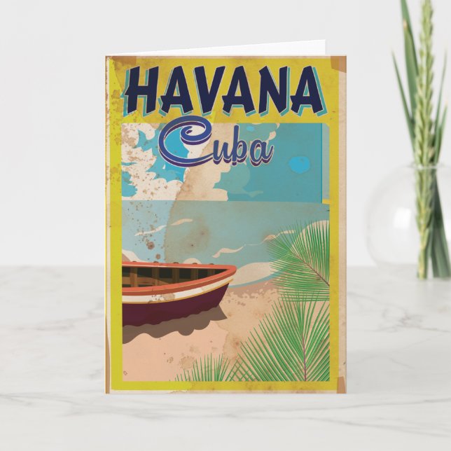 Cartão De Festividades Poster das férias do vintage de Havana, Cuba (Frente)