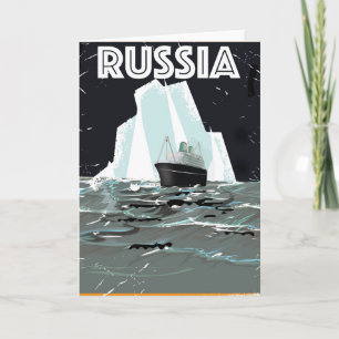 Cartão De Festividades Poster de viagens Ártico da Rússia soviética