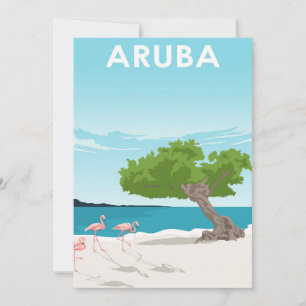 Cartão De Festividades Poster de viagens da Ilha de Aruba