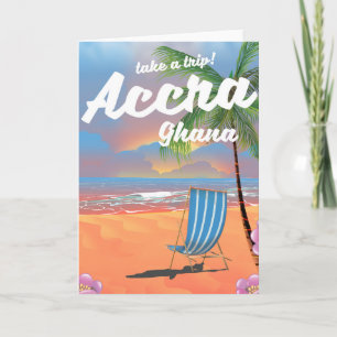 Cartão De Festividades Poster de viagens de praia Accra Gana