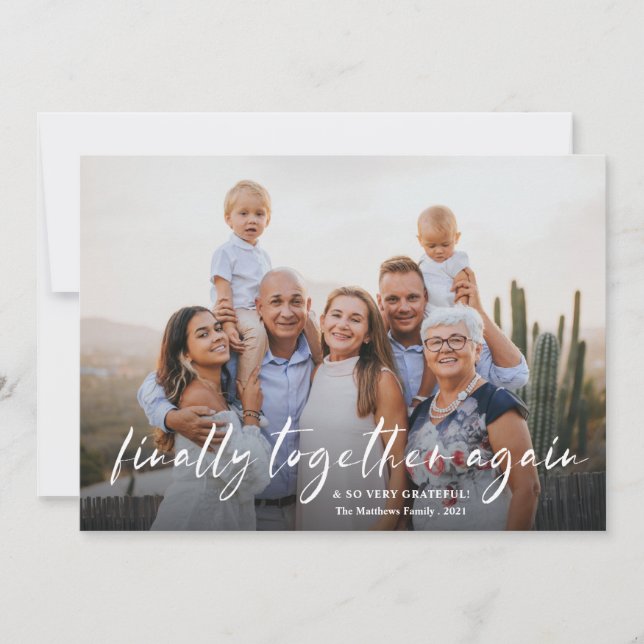 Cartão De Festividades Posto moderno Covid Finalmente Juntos Foto (Frente)