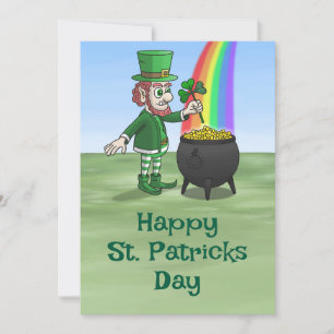 Cartão De Festividades Pote de ouro do Leprechaun para o Dia de São Patrí