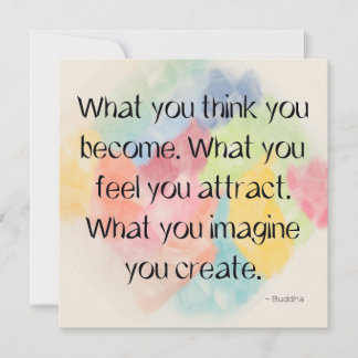 Cartão De Festividades Power of Thought Buddha Watercolor Quote Art Card