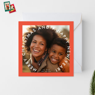 Cartão De Festividades Praça de Fotos do Feliz ano novo de Natal Merry