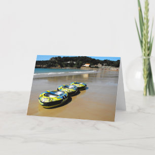 Cartão De Festividades Praia da rua Brelade na baixa maré de Jersey