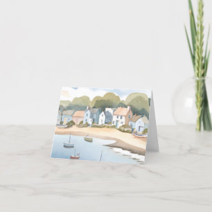 Cartão De Festividades Praia de Rhode Island à Beira-Mar Aquarela
