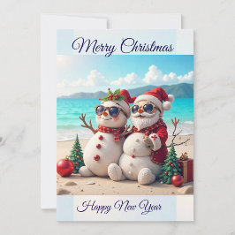 Cartão De Festividades Praia Feliz Natal