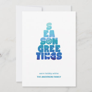 Cartão De Festividades Praia Mares e Saudações