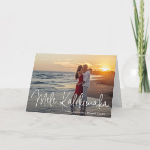 Cartão De Festividades Praia Mele Kalikimaka Foto Natalino Elegante
