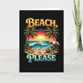 Cartão De Festividades Praia, Por Favor