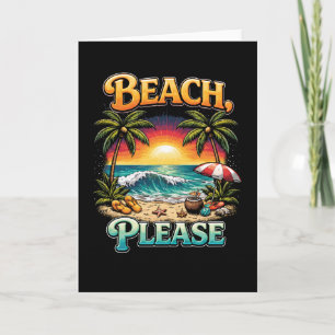 Cartão De Festividades Praia, Por Favor
