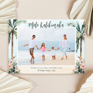 Cartão De Festividades Praia Tropical Mele Kalikimaka Foto Natal