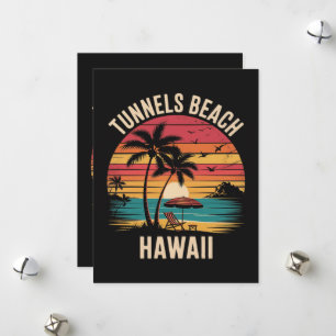 Cartão De Festividades Praia Tunnels Havaí Férias em Família Verão Pôr do