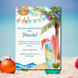 Cartão De Festividades Praias Engraçadas da Flórida Tábuas de Surf de Nat