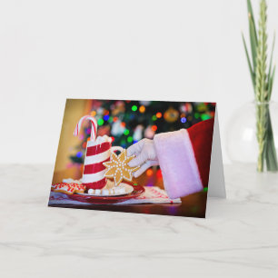 Cartão De Festividades Prato de Biscoitos do Papai Noel