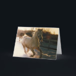 Cartão De Festividades Precipitação através da neve…<br><div class="desc">Um árabe que gelding apreciando um dia nevado!</div>