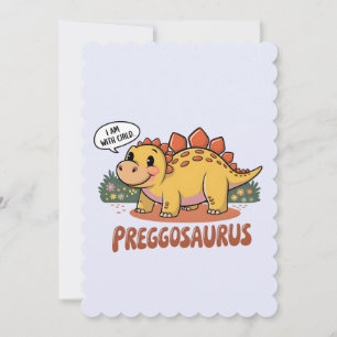 Cartão De Festividades Preggosaurus Estou Grávida Dinossauro da Gravidez