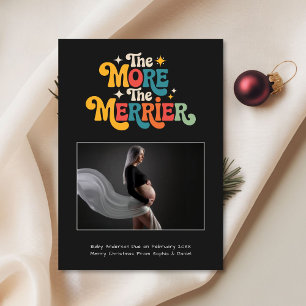 Cartão De Festividades Preguiçosa de Natal Colorida Retro Preta