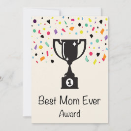 Cartão De Festividades Prêmio Melhor Mãe do Mundo