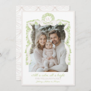 Cartão De Festividades Preppy Grandmillennier Pink Arcos Ribbon Garland