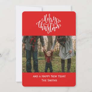 Cartão De Festividades Preppy Personalized Polka Dot Holiday Photo Card