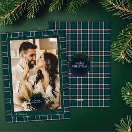 Cartão De Festividades Preppy Tartan Plaid Christmas Photo Holiday Card