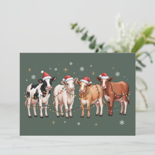 Cartão De Festividades Presente de Amante de Vaca de Natal Festa Divertid