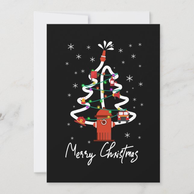 Cartão De Festividades Presente de Bombeiro | Feliz Natal Bombeiro (Frente)