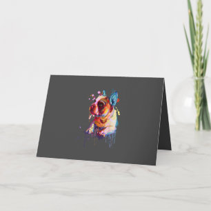 Cartão De Festividades Presente de Cachorro Arte de Desenho à Mão de Bu