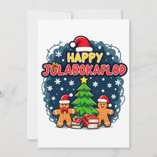 Cartão De Festividades Presente de Celebração Familiar Feliz Jolabokaflod