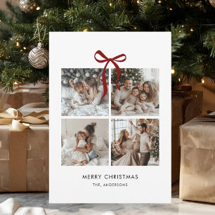 Cartão De Festividades Presente de Colagem de Fotos da Família Feliz Nata