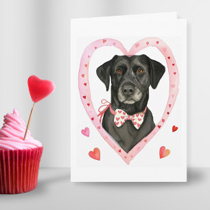 Cartão De Festividades Presente de Dia dos Namorados Labrador Preto para 