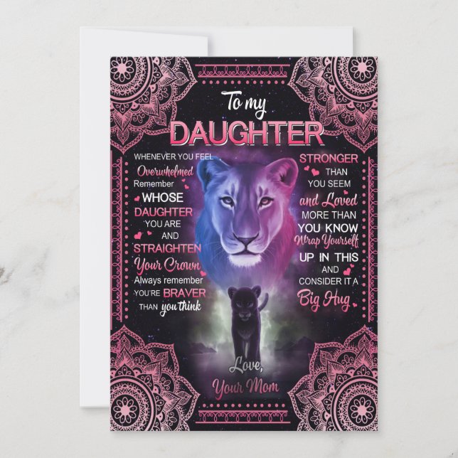 Cartão De Festividades Presente de Filha | Carta À Minha Filha Da Mãe (Frente)