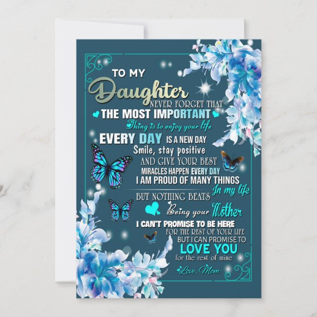 Cartão De Festividades Presente de Filha | Carta À Minha Filha Da Mãe (Frente)