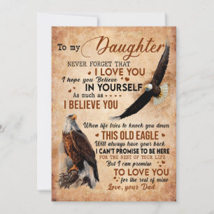 Cartão De Festividades Presente de Filha Carta À Minha Filha Do Pai
