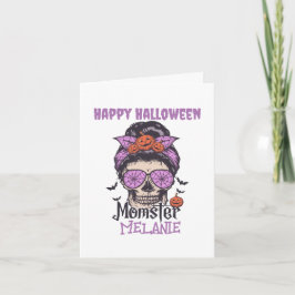 Cartão De Festividades Presente de Momster Halloween para a mamãe