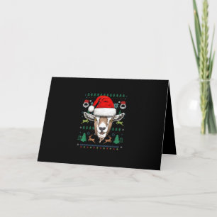 Cartão De Festividades Presente de Natal Cabra Feia Papai Noel