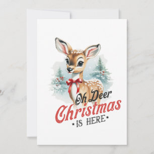 Cartão De Festividades Presente de Natal Oh Deer O Natal Está Aqui