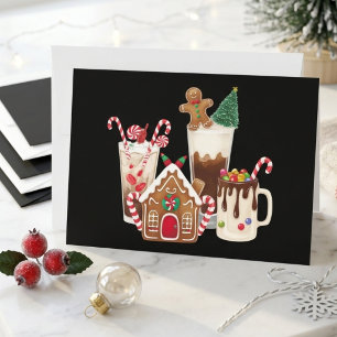 Cartão De Festividades Presente de Natal para Amante de Café de Gengibre 