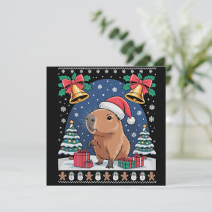 Cartão De Festividades Presente de Natal para Amante de Capivara Capivara