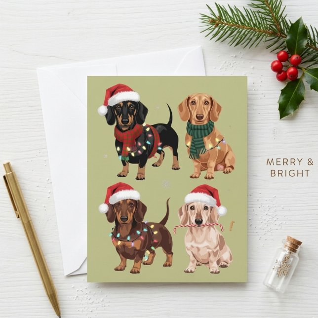 Cartão De Festividades Presente de Natal para Mãe de Dachshund (Criador carregado)