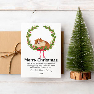 Cartão De Festividades Presente de Porquinho-da-Índia Fofinho Natal Carta