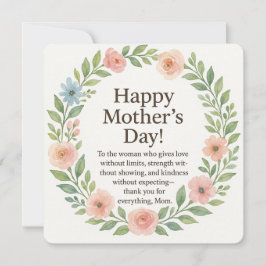 Cartão De Festividades Presente do Dia das Mães com Aquarela Floral