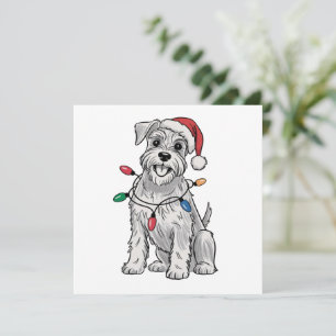 Cartão De Festividades Presente do Dia de Natal do Miniature Schnauzer pa
