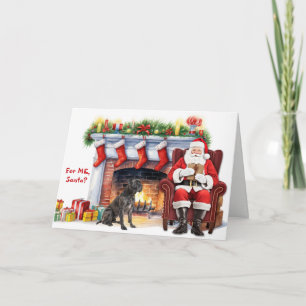 Cartão De Festividades Presente do Papai Noel Cane Corso Cachorro Natal
