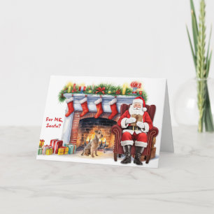 Cartão De Festividades Presente do Papai Noel Lakeland Terrier Cachorro N