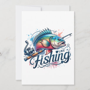 Cartão De Festividades Presente Fisher Eu Gosto de Pescar