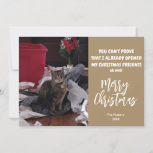 Cartão De Festividades Presentes Abertos Engraçados Foto Natal