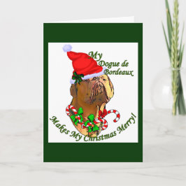 Cartão De Festividades Presentes de Dogue de Bordéus Natal